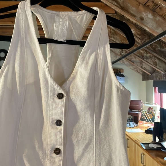 White Denim Mini Dress - Picture 2 of 3